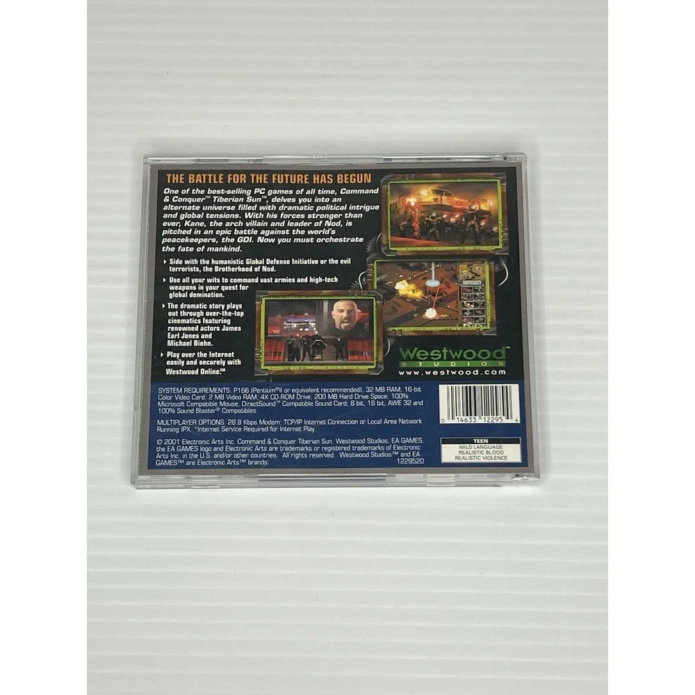 Command & Conquer Tiberian Sun PC Game EA Games 2001 2 Disc Set